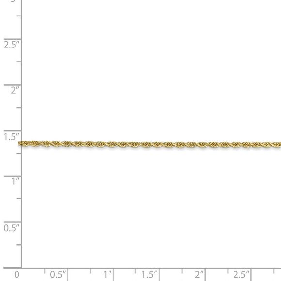 Children's 1.5mm 14k Yellow Gold, D/C Rope Chain Necklace, 14 Inch - Picture 5 of 8